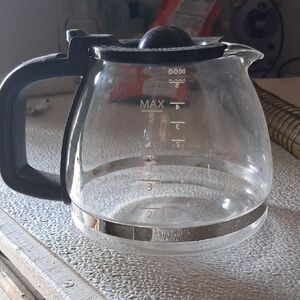 Glass Coffee Carafe with Black Handle
